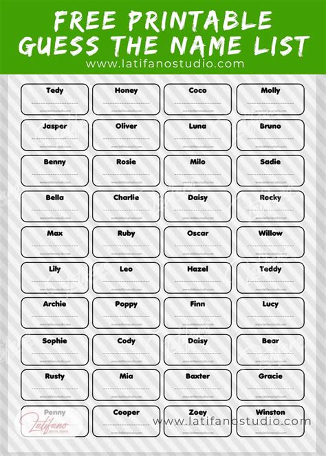 guess list